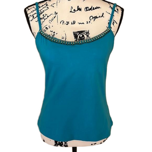 Moda international aqua blue knit bra top camisole tank top Size medium